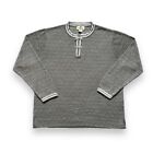 Vintage Grey Woolrich Jumper Womens L Smart Knit Polo Sweatshirt Argle Pattern