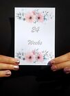 20 Pink Grey & Blue Flowers Floral Pregnancy / Maternity Milestone Cards!