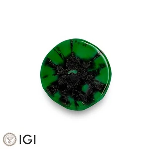 IGI zertifiziert MUZO COLOMBIA Trapiche Smaragd 1,98 Ct. Natur 11 MM RUND lose - Bild 1 von 5