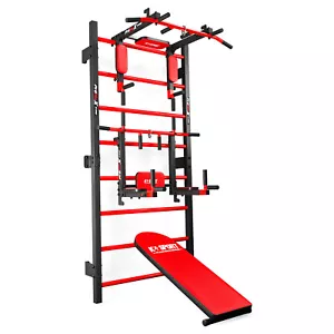 Trainingsset KSSL0100 - Sprossenwand mit DiP Station, Klimmzugstange und Bank - Bild 1 von 11