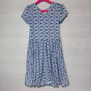 Dotdotsmile Kleid Größe 5/6 Kurzarm Blau und Lila Neu Mit Etikett - Bild 1 von 5