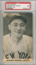 1961 Wrigley Field Exhibit,Lazzeri,NY Yankees,PSA7,HOF,Only 1 Higher