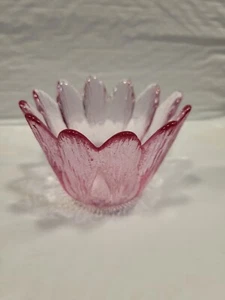 Murano Lavorazione Arte candy dish Petal Scalloped Texture Made in Italy - Picture 1 of 5