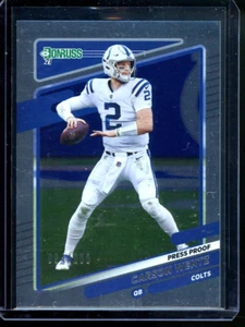 2021 Donruss Carson Wentz /100 Indianapolis Colts #147 Silver Press Proof Foil - Picture 1 of 2