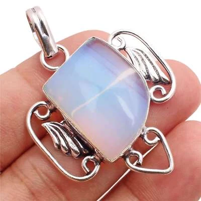 Opalit Edelstein Versilbert Handmade Anhänger Schmuck Geschenk 4cm P-13765 - Bild 1 von 3