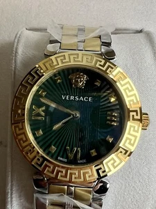 Versace Uhr / Armbanduhr Greca Icon Grün/ Gold/Silber - Bild 1 von 10