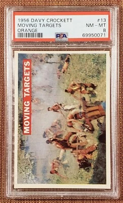 1956 Orange Davy Crockett #13 Moving Targets Original Collector Card PSA 8 NM/MT - Image 1 of 2