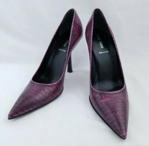 Tacones de aguja punta puntiaguda con estampado de lagarto púrpura Miu talla 36 Italia - Imagen 1 de 11