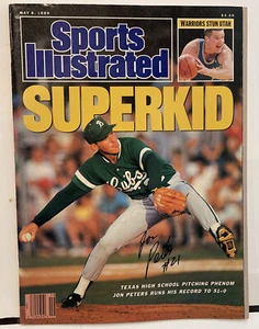JON PETERS Mai 1989 Sports Illustrated Magazine NO LABEL Signed SUPERKID TEXAS - Bild 1 von 3