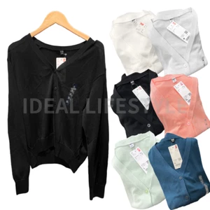 UNIQLO Light V-Neck Cardigan S-3XL Sheer Long-Sleeve Short Women 474984 NWT - Picture 1 of 23