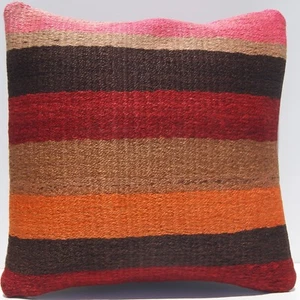 18"X18" ROOM DECOR PILLOW TURKISH COVER SQUARE WOOL MULTI COLORED AREA RUGS 30+ - Picture 1 of 3