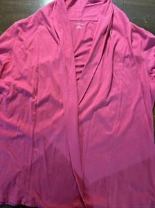 Camisa túnica abierta Land’s End 100 % algodón rosa oscuro L - Imagen 1 de 8