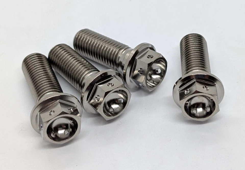 Yamaha R1 Titanium drilled front brake caliper bolt kit 98-03 Ti race spec YZF - Image 1 of 4