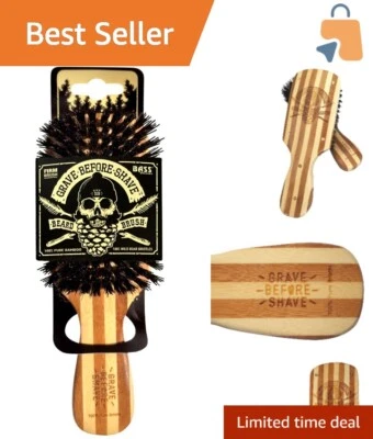 Elegante cepillo para barba verde con cerdas de jabalí - Perfecto para todo tipo de cabello Foto 1 de 4