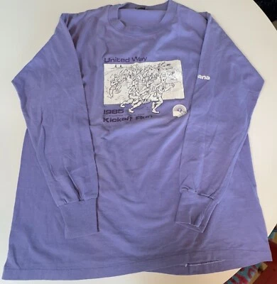 1985 CHURCHILL DOWNS KICK OFF RUN CAMISETA MANGA LARGA~PUNTADA ÚNICA~LRG~PÚRPURA Foto 1 de 4