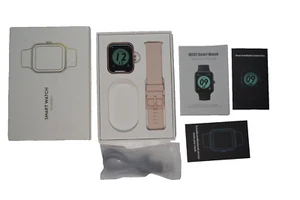 Smartwatch Damen Herren für Android iOS Fitnessuhr Pulsuhr Bluetooth ID207 rose - Bild 1 von 3