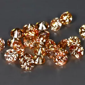 0.42 ct (4 pcs) Round Cut (3 x 3 mm) CVD Orange Diamond VS Lab Grown Diamond - Picture 1 of 3