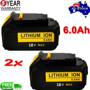 2PACK For Dewalt DCB184 18V 6.0Ah XR Li-Ion Battery DCB205 DCB182 DCB200 Slide - Picture 1 of 12