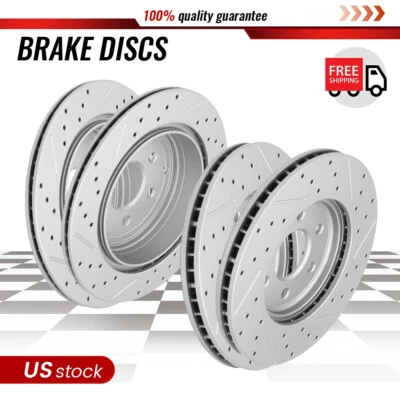 Rotores ranurados perforados delanteros y traseros para Nissan Pathfinder 2005 2006 2007-2012 Foto 1 de 4