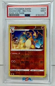PSA 9 - 2020 Pokémon Vivid Voltage Charizard Reverse Holo - 025/185 - Bild 1 von 2