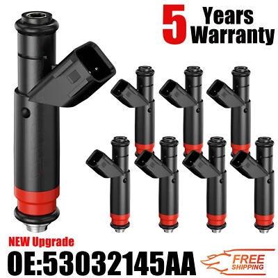 8x NUEVO Inyector de combustible actualizado #53032145AA para Dodge Dakota 2001 2002 2003 4,7 L V8 Foto 1 de 4