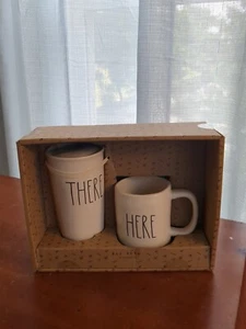 Rae Dunn Set of 2 Mugs HERE & THERE Artisan Collection NEW IN BOX - Picture 1 of 6