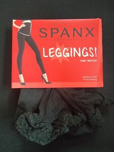 Spanx Lace Leggings - High-Waisted, Color Black, Size XL