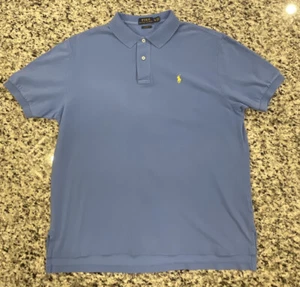 Polo Ralph Lauren Mens XL Short Sleeve Polo Shirt Cotton Blue Classic Fit - Picture 1 of 8