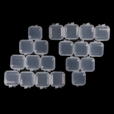 20Pcs Square Mini Clear Storage Plastic Containers Box & Lids for Small Items - Image 1 of 4