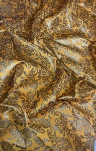 1 m Gelbgold Blumen Banarsi Brokat, Jacquardstoff... 50 Zoll breit (127 cm) - Bild 1 von 6