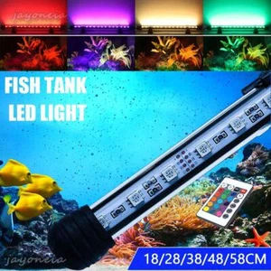 Aquarium Light RGB Remote Control LED Fish Tank Waterproof LED Pond Lamp Bar UK - Picture 1 of 17