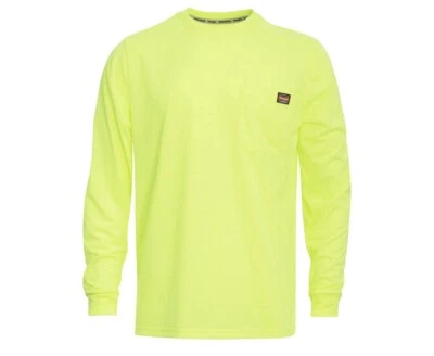 NWT Wrangler Men’s Workwear Long Sleeve Shirt Neon Yellow Size S - Image 1 of 4