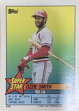 1989 Topps Mini Sticker SuperStar Ozzie Smith #45 NMMT HOF