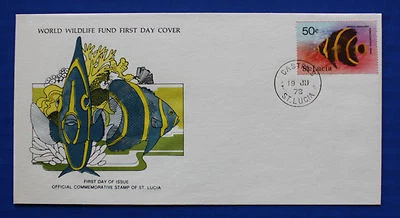 Santa Lucía (445) 1978 pez ángel francés WWF FDC Foto 1 de 2