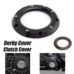 Cubierta Derby de motor CNC negra para Harley Touring Road King Electra Street Glide - Imagen 1 de 7