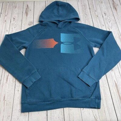 Under Armour ColdGear Loose Hoodie Hooded Sweatshirt Boys Youth XL Blue Orange - Image 1 of 4