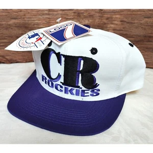 Vintage Colorado Rockies CR Major League Baseball MLB Snapback Hat Logo 7 Cap - Picture 1 of 5
