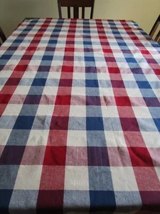 Buffalo Karo karierte Tischdecke marineblau, Cranberry, tiefrot, hellbraun oval 58 x 80 - Bild 1 von 2