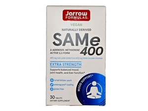 JARROW FORMULAS SAMe 400 EXTRA STRENGTH MOOD SUPPORT 30 TABLETS EXP. 10/2025 - Picture 1 of 4