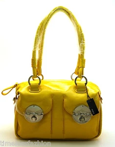 MIMCO MINI TURNLOCK ZIP TOP BAG PATENT LEATHER IN MARIGOLD (YELLOW) BNWT RRP$425 - Picture 1 of 7