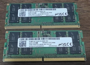 Micron 32GB 2x16GB DDR5-4800 1Rx8 MTC8C1084S1SC48BA1 SODIMM Laptop Memory - Picture 1 of 3