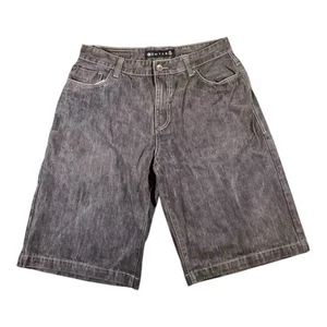 ENYCE Men’s Jean Shorts Size 38 Black Stonewash Y2K Baggy Denim Hip Hop VTG Read - Picture 1 of 14