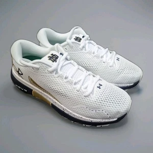 Notre Dame Men’s Size 8 Under Armour UA HOVR Infinite 5 Running Shoes White Gold - Picture 1 of 6