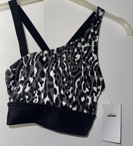 Nike Bralet Corto de Natación Negro Blanco Un Hombro Nuevas Etiquetas Talla Grande Edad 12-14 Años - Imagen 1 de 10