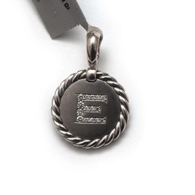 David Yurman Pavé Diamante Plata Esterlina Inicial “E” Potenciador Colgante Dije Nuevo Foto 1 de 4