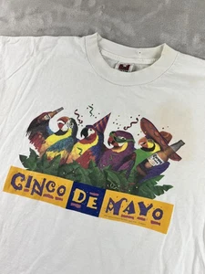 Vintage 90er Corona Extra Hemd Herren XL weiß Cinco de Mayo Bier Papagei Fiesta - Bild 1 von 12