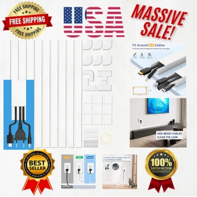 通用 157 英寸电线保护套套件:适用于家庭和办公室电线管理 — 第 1/4 张图片