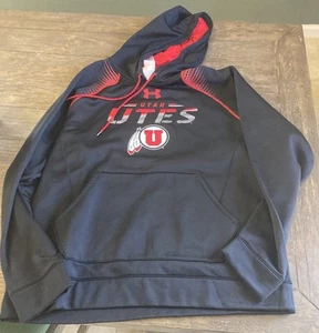 Utah Utes NCAA Football Under Armour Men’s Sweatshirt w/ Hoodie LooseFit Size XL - Picture 1 of 2