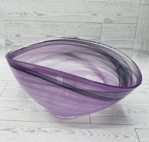 Künstlerische Akzente Amethyst Lila Wirbel Asymmetrisch Deko Kunst Glas Schale - Bild 1 von 22
