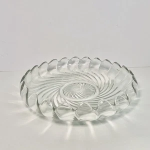 Vintage Fostoria Glas Kolonie Wirbel Platte 10,5" gewellter Rand - Bild 1 von 5